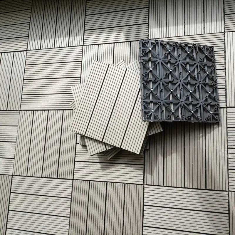 Tercel 300*300*20mm Moisture-proof Non-slip Wood Plastic Composite Patio Deck Tiles Waterproof Outdoor Flooring