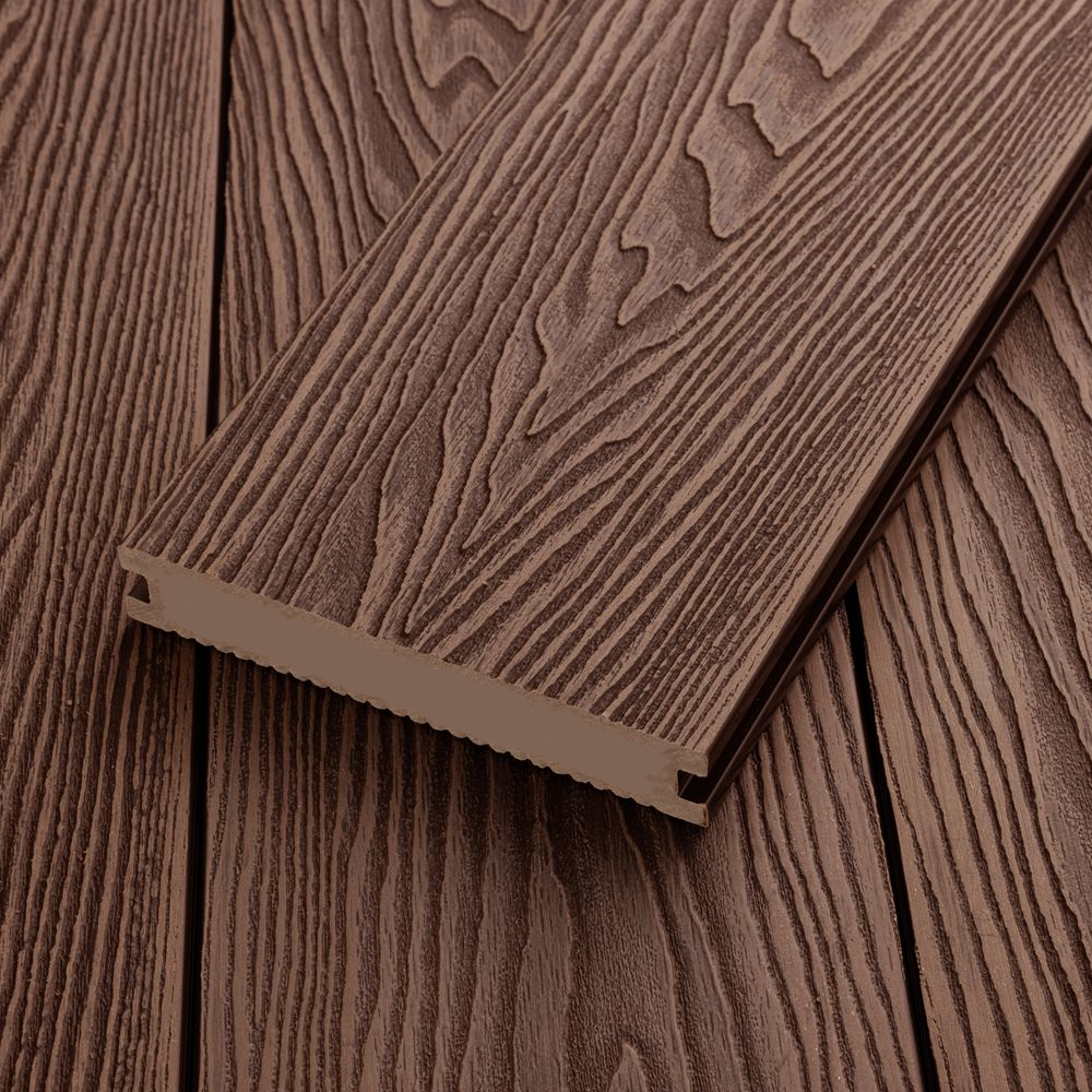 Tercel 140*25mm Anti-UV Fireproof Anti-slip 3D Embossing Solid WPC Decking Boards ECO Decking Floors