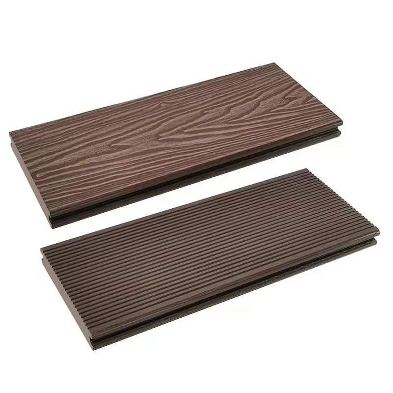 Tercel 140*25mm Anti-UV Fireproof Anti-slip 3D Embossing Solid WPC Decking Boards ECO Decking Floors
