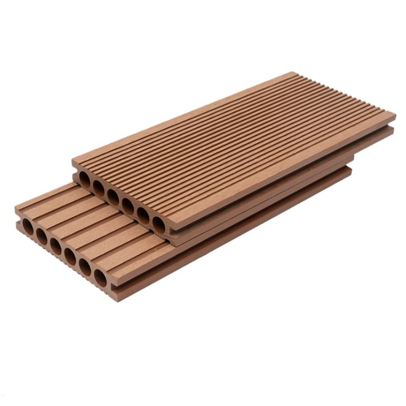 Tercel 140*25mm Skin-friendly Composite Decking Stripe Round Hole Teak WPC Decking Boards