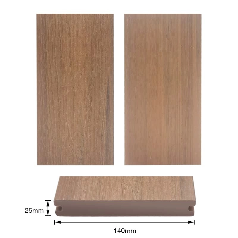 Tercel 140*25mm Formaldehyde-free Co-extruded Solid WPC Patio Decking Floors WPC Pool Deck Boards