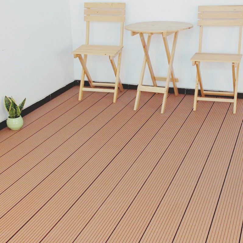 Tercel 140*25mm Skin-friendly Composite Decking Stripe Round Hole Teak WPC Decking Boards