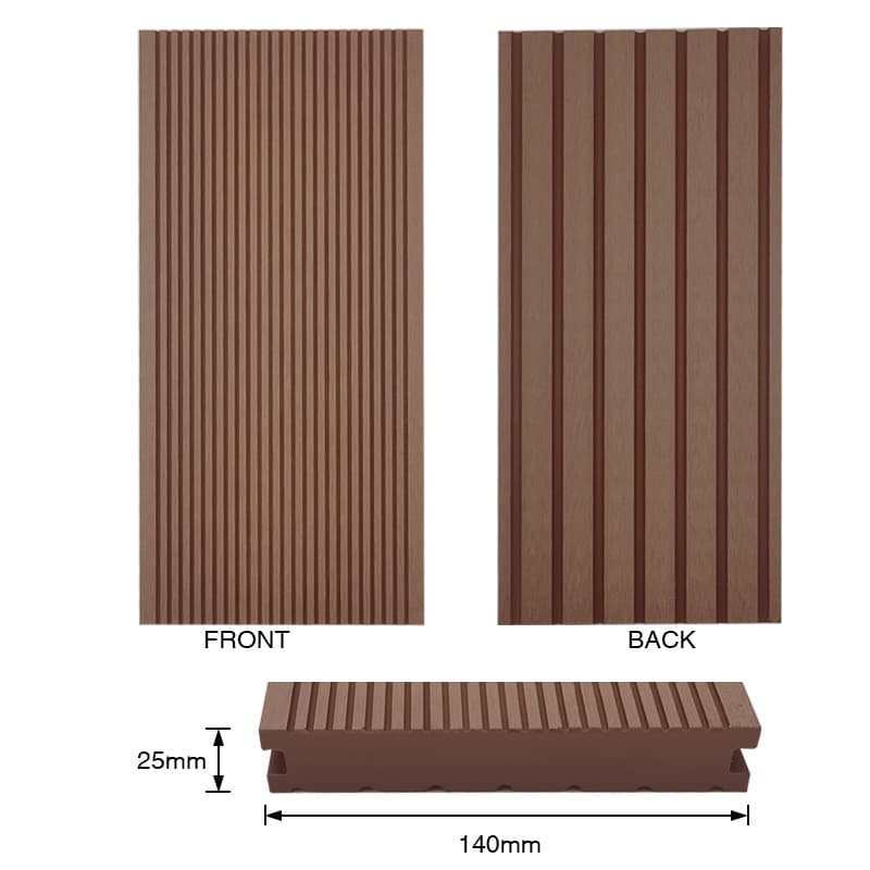 Tercel 140*25 mm Anti-slip Weather-proof Decking Boards WPC Composite Decking Best Price Decking Boards