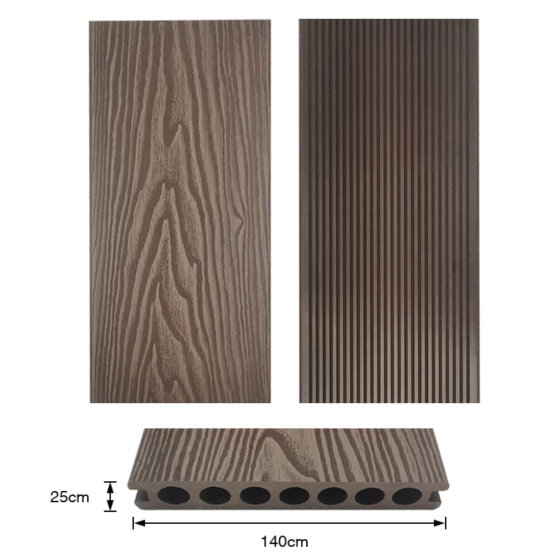 Tercel 148*23mm New Technology Fireproof WPC Outdoor Decking Boards 3D Wood Grain Composite Decking
