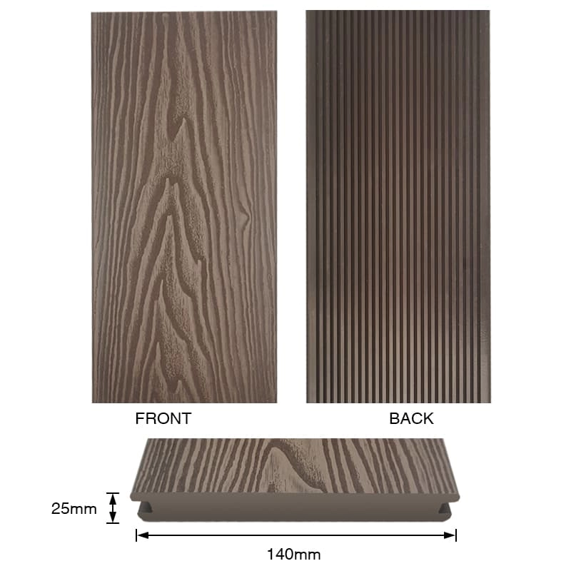 Tercel 140*25mm Anti-termite ECO Friendly Decking WPC Composite Plastic Garden Decking