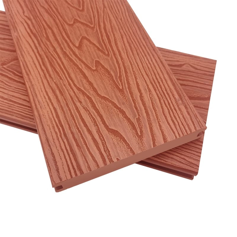 Tercel 140*25mm Moisture-proof Waterproof 3D Wood Grain Solid WPC Plastic Wood Deck Board Composite Garden Decking