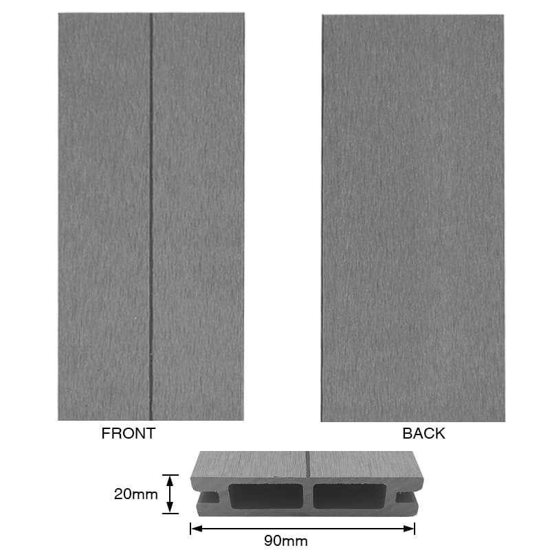 Tercel 90*20mm Easy to Install Wood Plastic Composite Fencing WPC Fence Panels