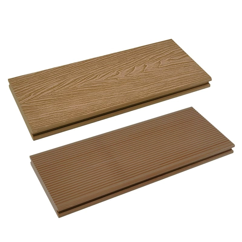 Tercel 140*25mm Moisture-proof Waterproof 3D Solid Teak Composite Decking Wood Plastic Composite Decking