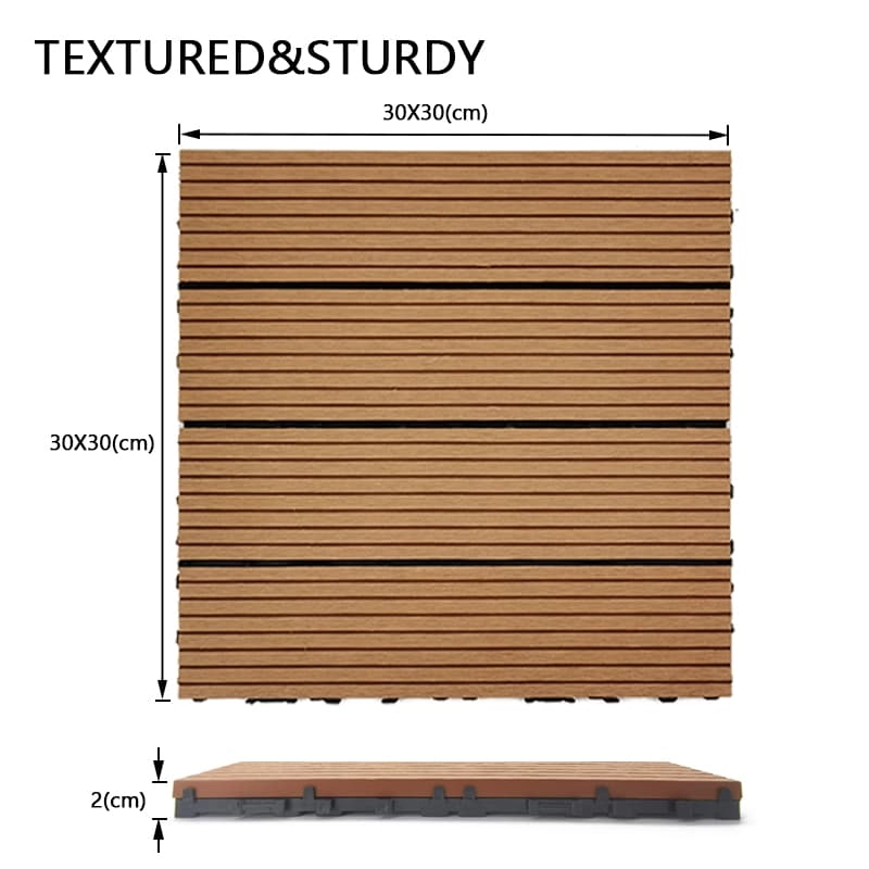 Tercel 300*300*20mm Anti-UV Anti-slip WPC Outdoor Wood Tiles for Patio Installing Deck Tiles