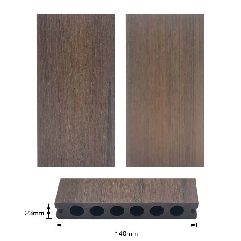 Tercel 140*23mm Best WPC Decking Coffee Color Co-extrueded WPC Composite Decking Floors