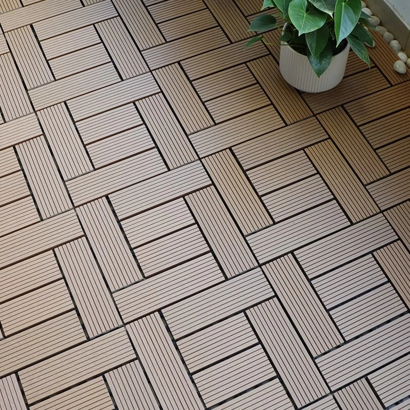 Tercel 300*300*20mm Installation Easily DIY Vinyl Deck Tiles WPC Click Patio Tiles Wood Look Interlocking Decking Tiles