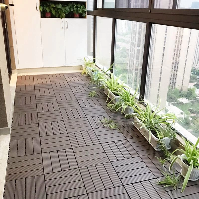 Tercel 300*300*20mm Easy to Install DIY WPC Outdoor Tiles for Pool Area Courtyard Casual Deck Tiles