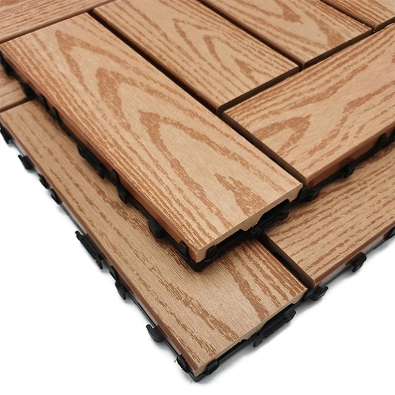 Tercel 300*300*20mm Anti-UV WPC Wood Grain WPC Click Plastic Decking Tiles Outdoor Wood Tiles