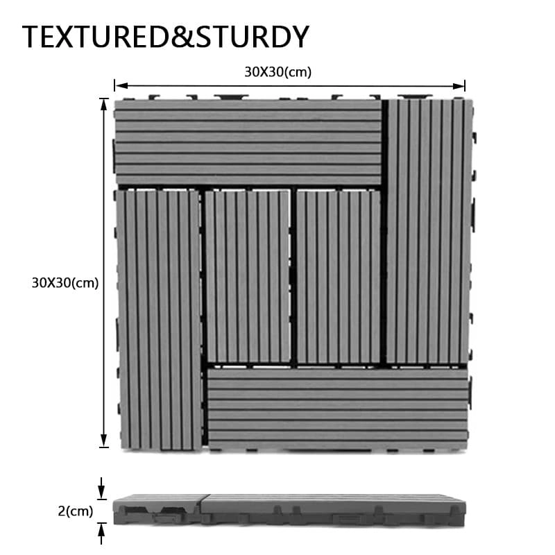 Tercel 300*300*20mm  Environmental Friendliness Pollution-free Deck Tiles for Terrace Outdoor Wood Tiles over Concrete