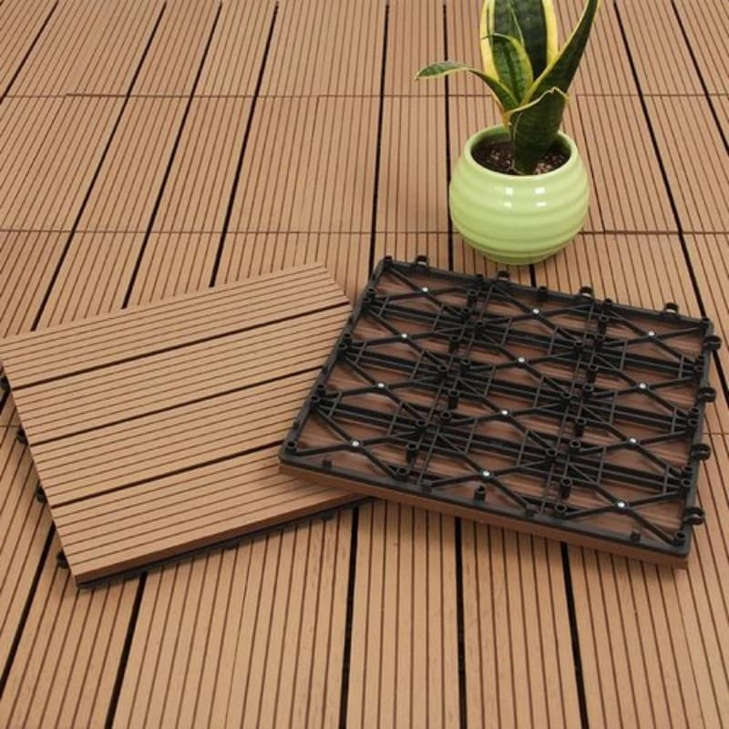 Tercel 300*300*20mm Waterproof Pure Garden Interlocking Patio Floor Tiles WPC Easy Tile Deck Tile
