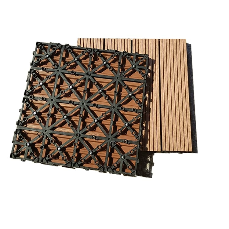 Tercel 300*300*20mm Anti-UV Anti-slip WPC Outdoor Wood Tiles for Patio Installing Deck Tiles