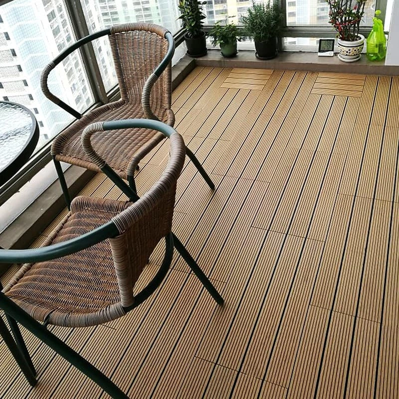 Tercel 300*600*20mm Mildew-proof Recyclable WPC Wood Deck Tiles over Concrete Composite Tiles Outdoor