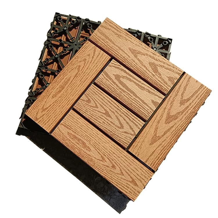 Tercel 300*300*20mm Natural Wood Texture Composite Patio Tiles Outdoor Floor Decking Tiles