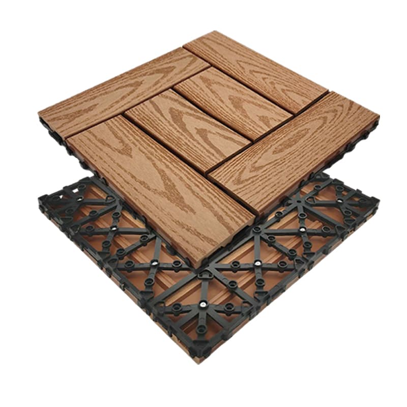 Tercel 300*300*20mm Waterproof WPC DIY Interlocking Deck Tiles Composite Patio Deck Tiles