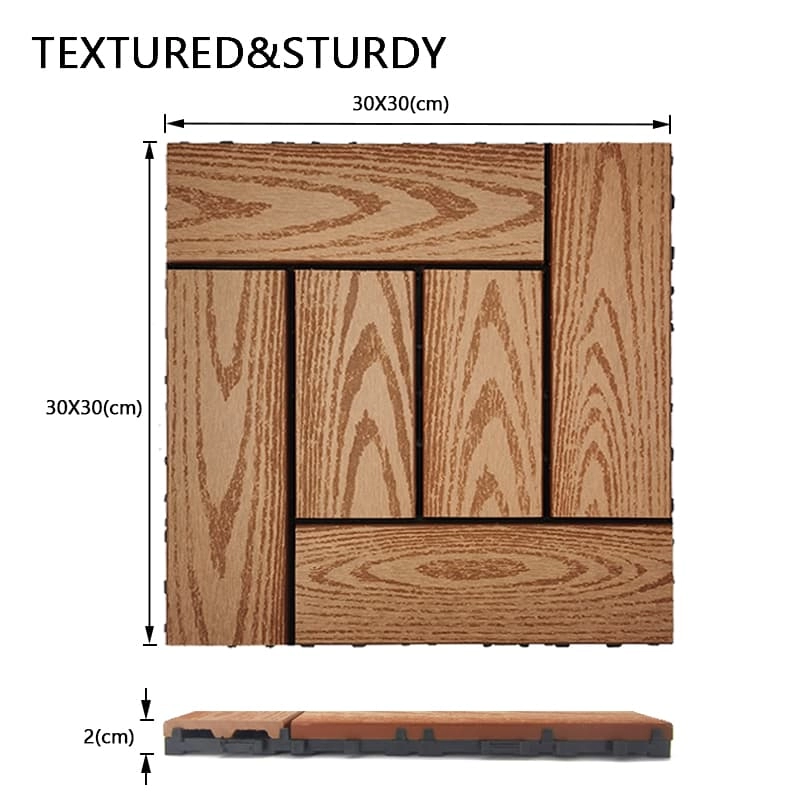 Tercel 300*300*20mm Personalized WPC Interlocking Plastic Garden Tiles Composite Deck Tiles over Concrete