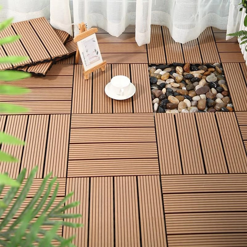 Tercel 300*300*20mm Waterproof Pure Garden Interlocking Patio Floor Tiles WPC Easy Tile Deck Tile