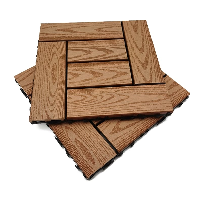 Tercel 300*300*20mm Anti-UV WPC Wood Grain WPC Click Plastic Decking Tiles Outdoor Wood Tiles