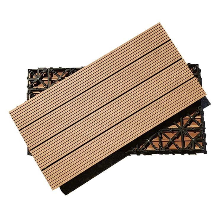 Tercel 300*600*20mm Eco-friendly WPC Patio Tiles Garden Decking Tiles Interlocking Deck Tiles on Grass