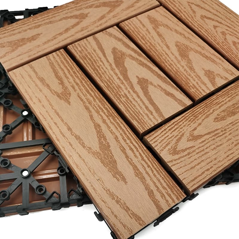 Tercel 300*300*20mm Personalized WPC Interlocking Plastic Garden Tiles Composite Deck Tiles over Concrete