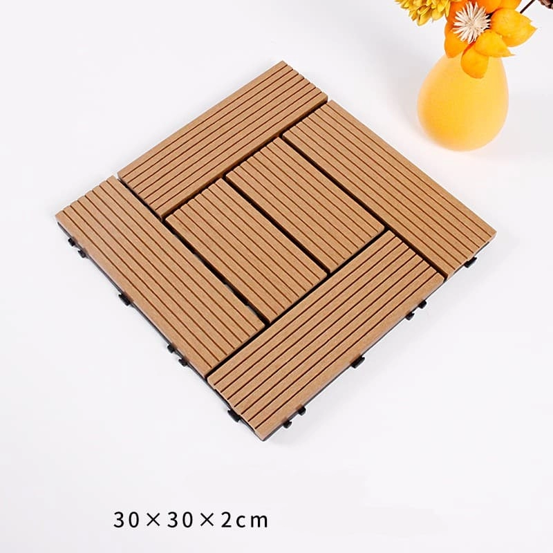 Tercel 300*300*20mm Installation Easily DIY Vinyl Deck Tiles WPC Click Patio Tiles Wood Look Interlocking Decking Tiles