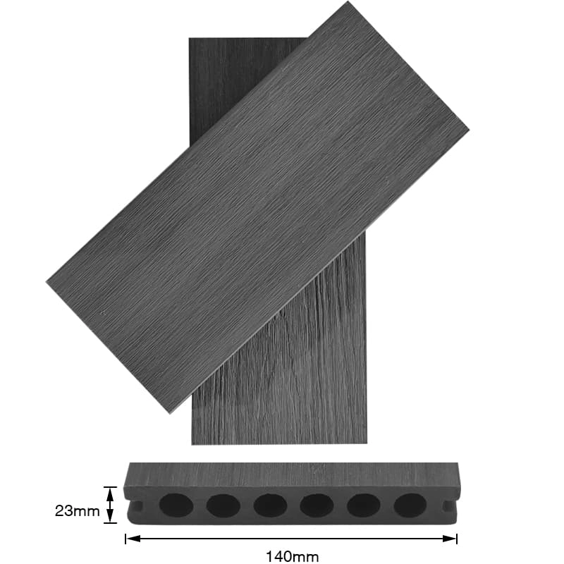 Tercel 140*23mm Recyclable Maintenance-free Co-extruded Composite Decking Terrace WPC Decking