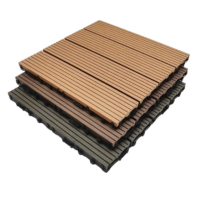 Tercel 300*300*20mm Durable Long Lifetime WPC Interlocking Decking Tile around Pool Deck Interlocking Deck Tiles over Grass
