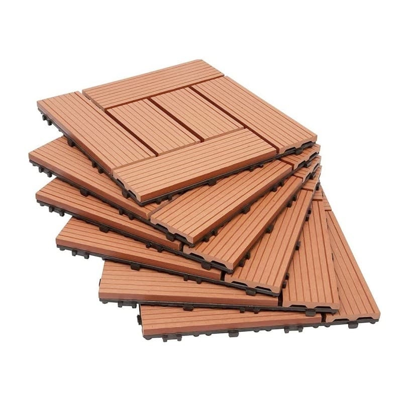 Tercel 300*300*20mm Installation Easily DIY Vinyl Deck Tiles WPC Click Patio Tiles Wood Look Interlocking Decking Tiles
