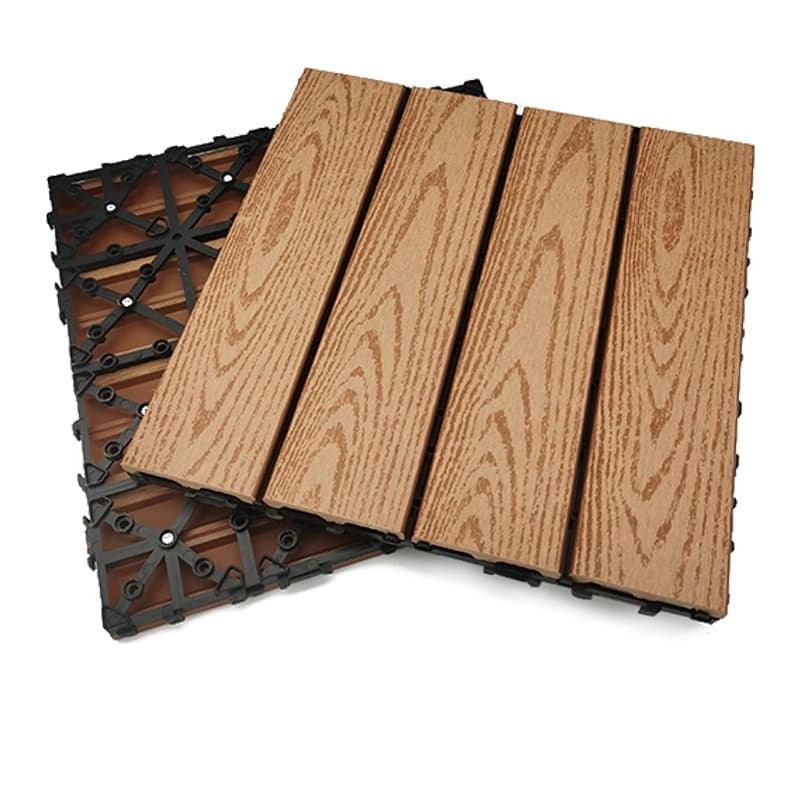 Tercel 300*300*20mm Easy to Install DIY WPC Deck Tiles Floating Deck Tiles Interlocking Outdoor Rubber Tiles