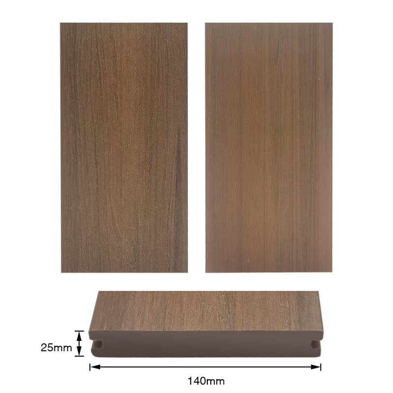 Tercel 140*25mm Anti-insect Anti-termite Co-extruded WPC Solid Decking Patio Composite Decking