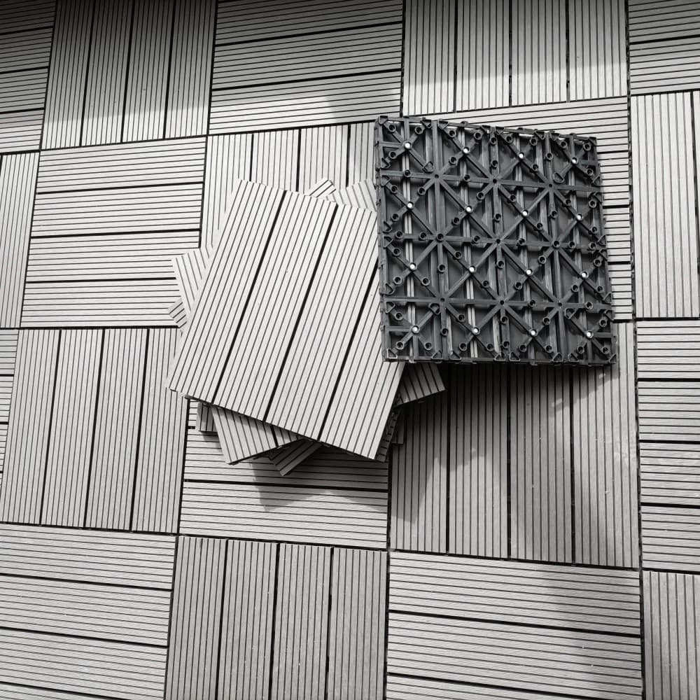 Tercel 300*300*20mm Easy to Install DIY WPC Outdoor Tiles for Pool Area Courtyard Casual Deck Tiles