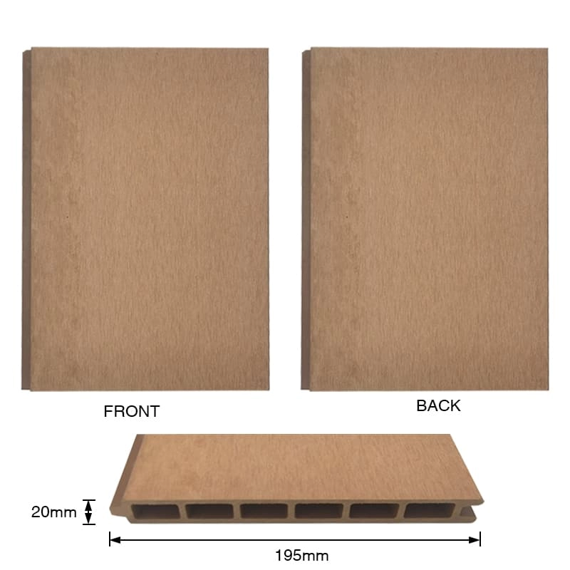 Tercel 195*20mm Waterproof Formaldehyde-free Teak Wood Plastic Composite Fencing