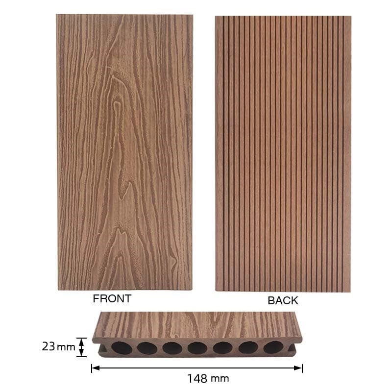 Tercel 148*23mm Anti-termite Pollution-free 3D Woodgrain WPC Composite Decking Floors