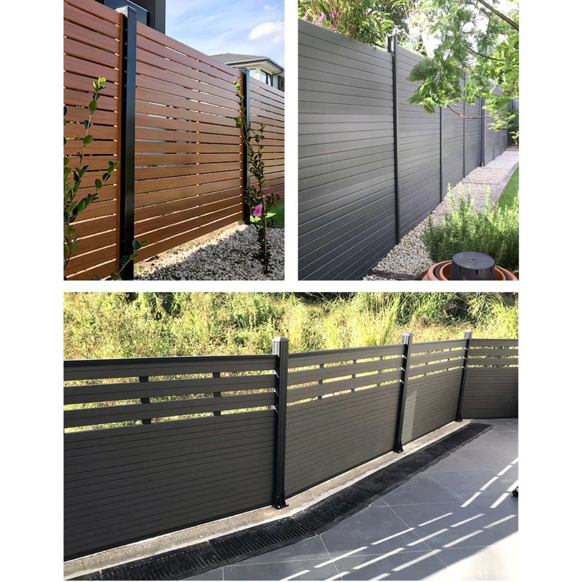 Tercel 90*20mm No Tedious Maintenance Grey Wood Plastic Composite Fencing Horizontal