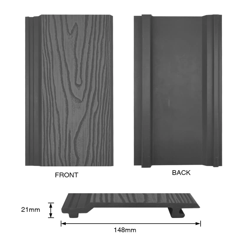Tercel 148*21 mm Anti-UV Color Stability 3D WPC Wall Panel WPC Outdoor Wall Cladding