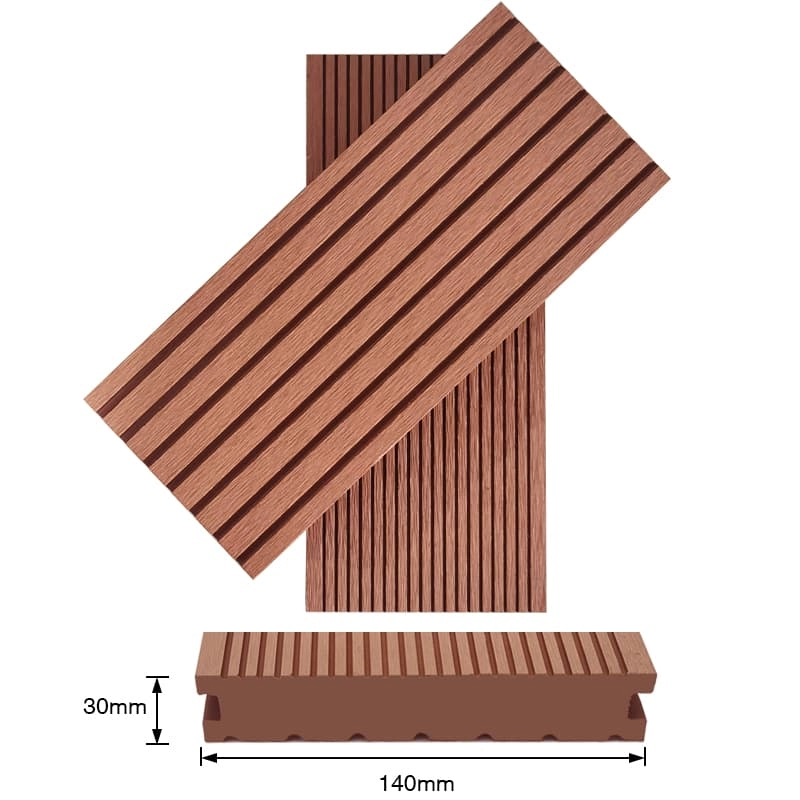 Tercel 140*30 mm Weather Resistant Suitable from -40℃ to 60℃ WPC Composite Decking Pieces Interlocking Deck Boards