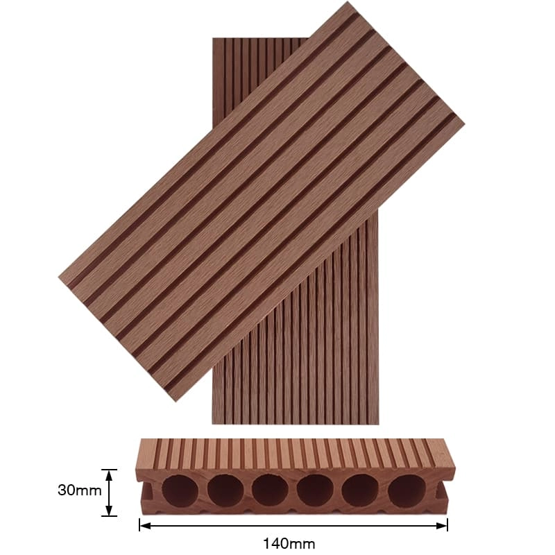Tercel 140*30 mm Anti-slip Formaldehyde-free WPC Decking Tiles on Uneven Ground