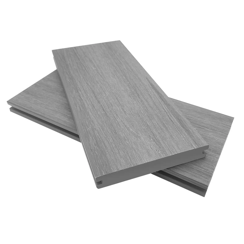 Tercel 140*25mm Non-cracking Non-expansive Grey 0.3 Co-extrusion Solid WPC Interlocking Wood Decking Boards Outdoor