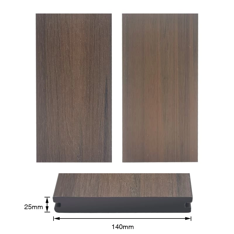 Tercel 140*25mm Easy to Install WPC Composite Decking 4m Composite Decking Near Me Double Sided Decking Board