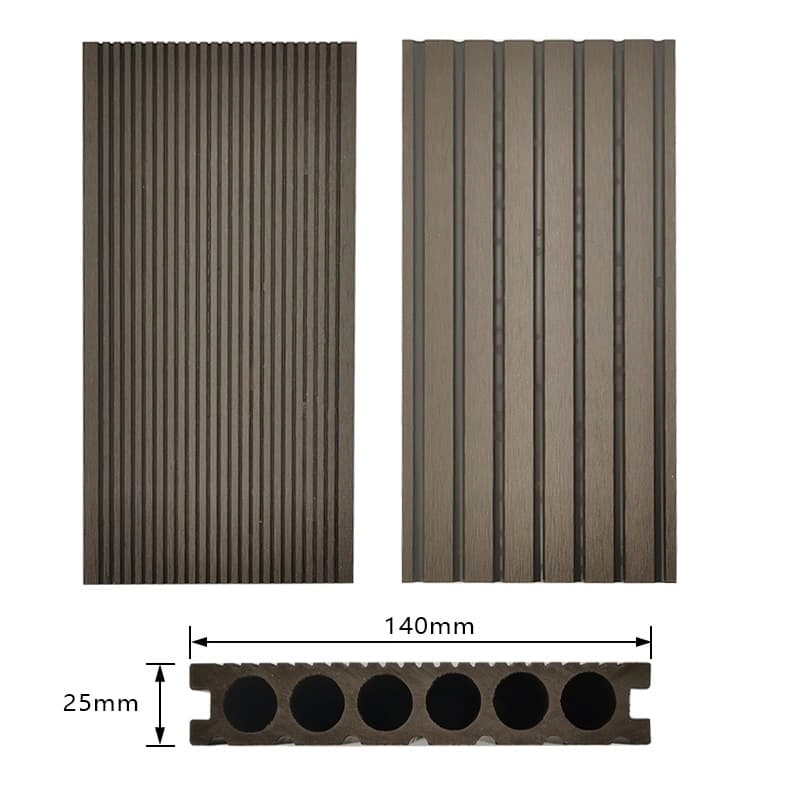 Tercel 140*25mm Chocolate WPC Composite Balcony Decking Boards Anti-worm Moldy-proof Composite Decking Prices Near Me