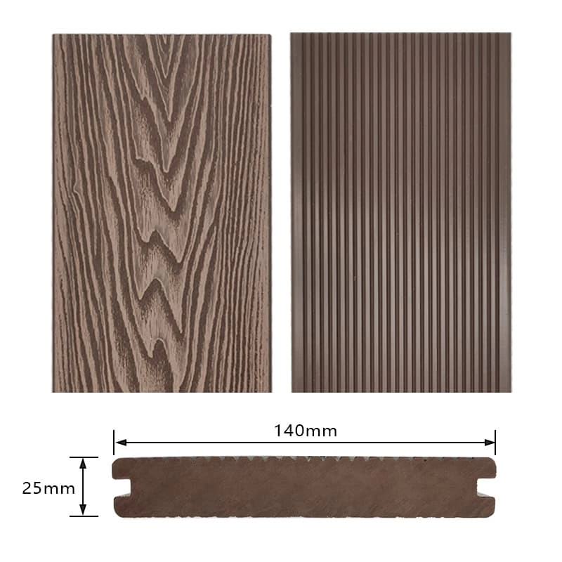Tercel 140*25mm Natural Wood Looking & Feeling 3D Woodgrain WPC Decking Bunnings High Quality Man Made Deck Board